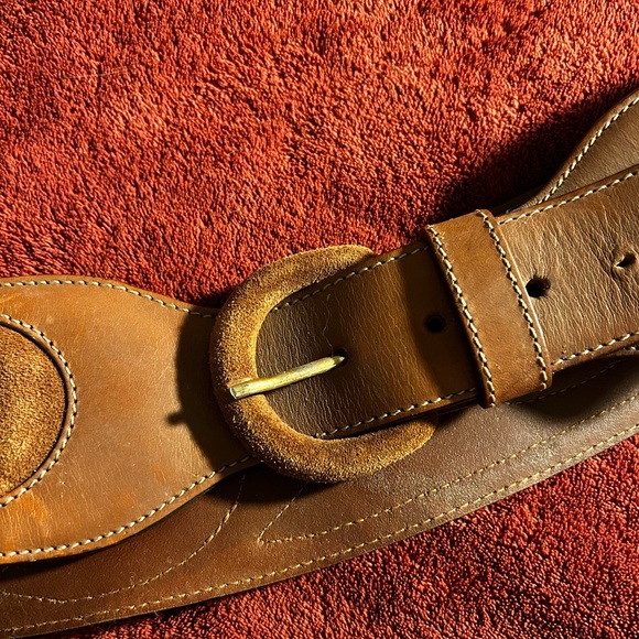 Vintage Brown Leather Fashion Belt - Picture 6 of 13